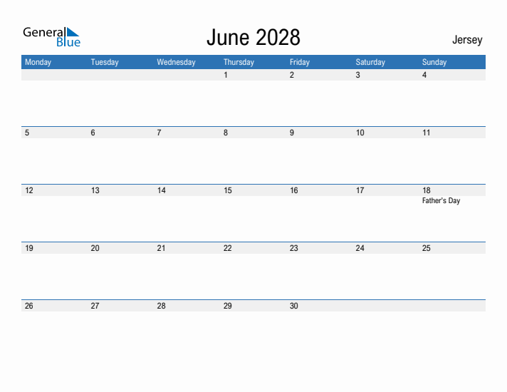 Fillable June 2028 Calendar