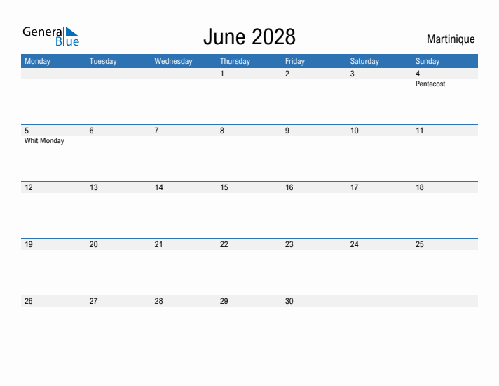 Fillable June 2028 Calendar