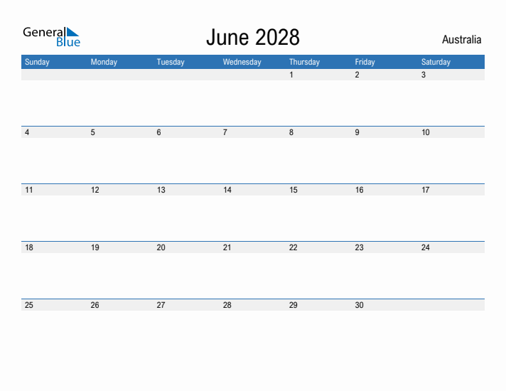 Fillable June 2028 Calendar