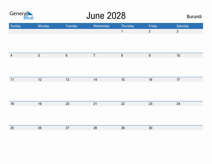 Fillable June 2028 Calendar