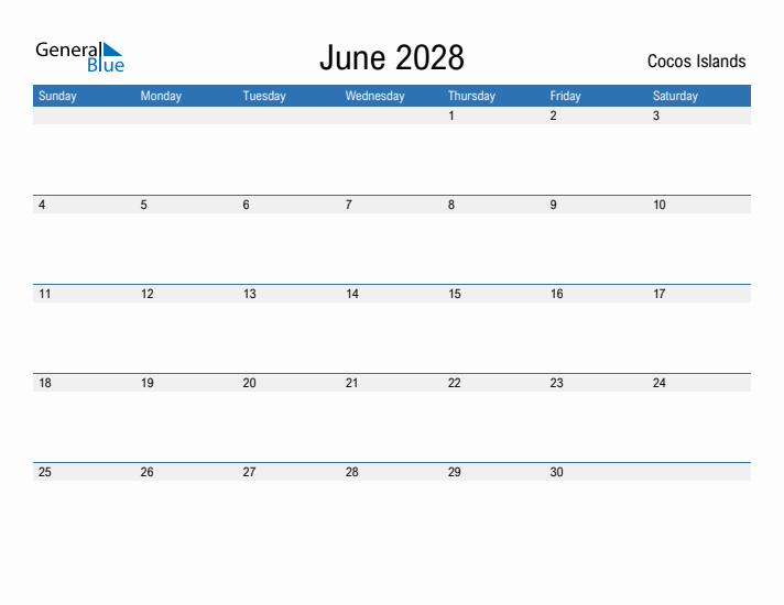 Fillable June 2028 Calendar