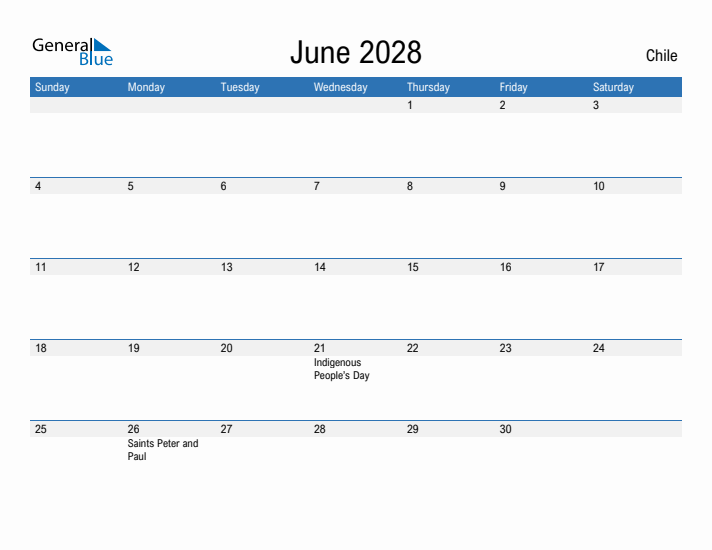 Fillable June 2028 Calendar