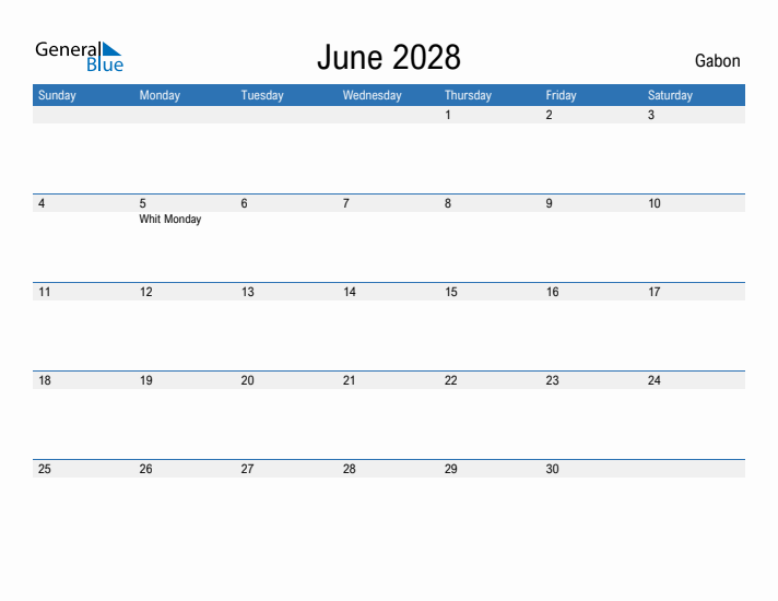 Fillable June 2028 Calendar