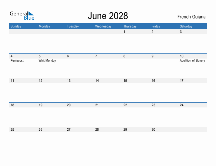 Fillable June 2028 Calendar