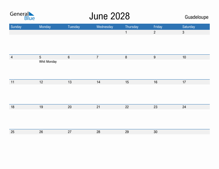 Fillable June 2028 Calendar