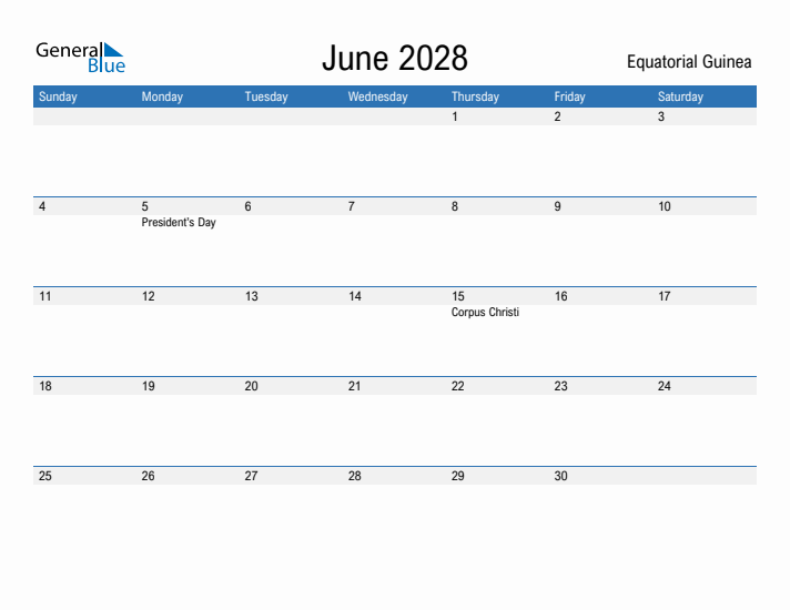 Fillable June 2028 Calendar