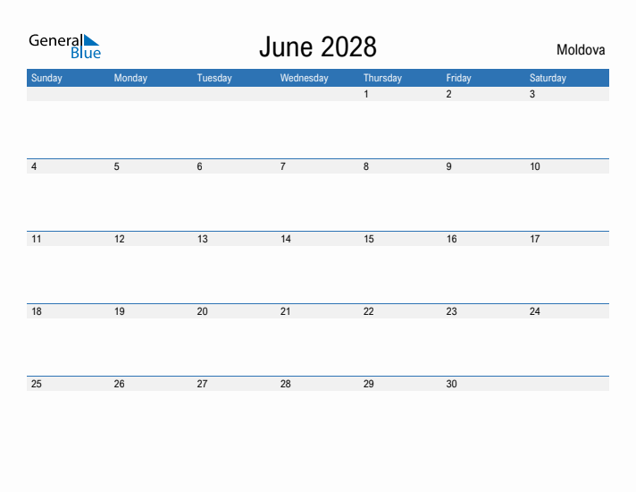 Fillable June 2028 Calendar