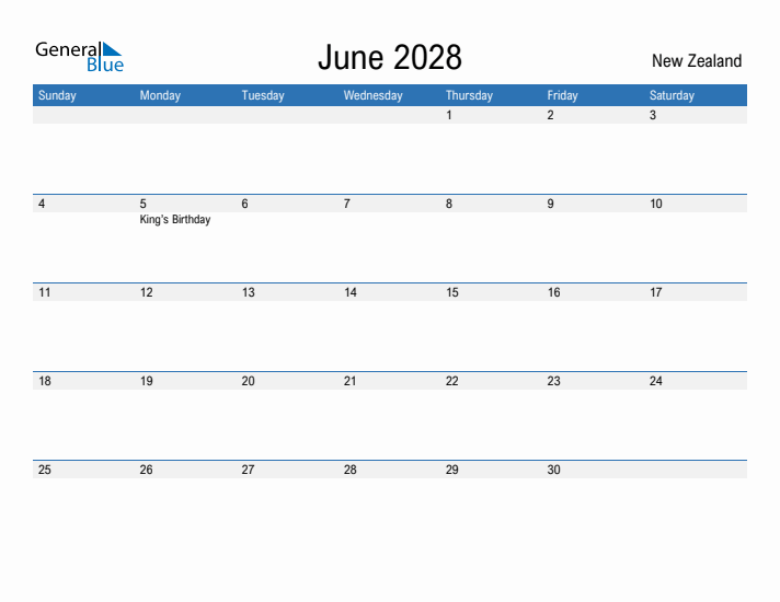 Fillable June 2028 Calendar