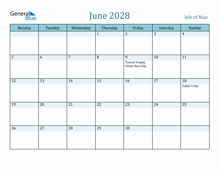 June 2028 Calendar with Holidays