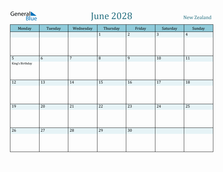 June 2028 Calendar with Holidays