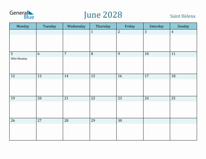 June 2028 Calendar with Holidays