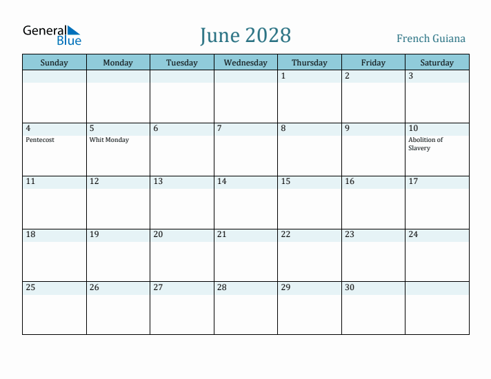 June 2028 Calendar with Holidays