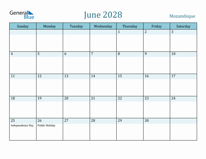 June 2028 Calendar with Holidays