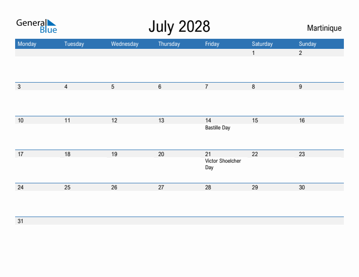 Fillable July 2028 Calendar