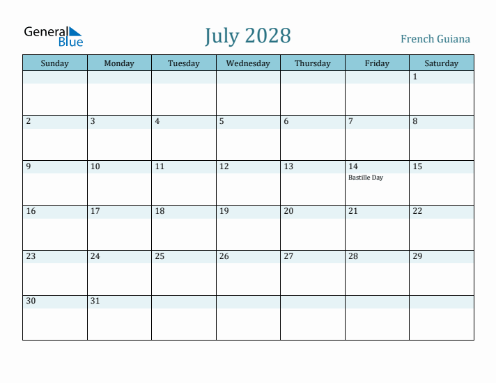 July 2028 Calendar with Holidays