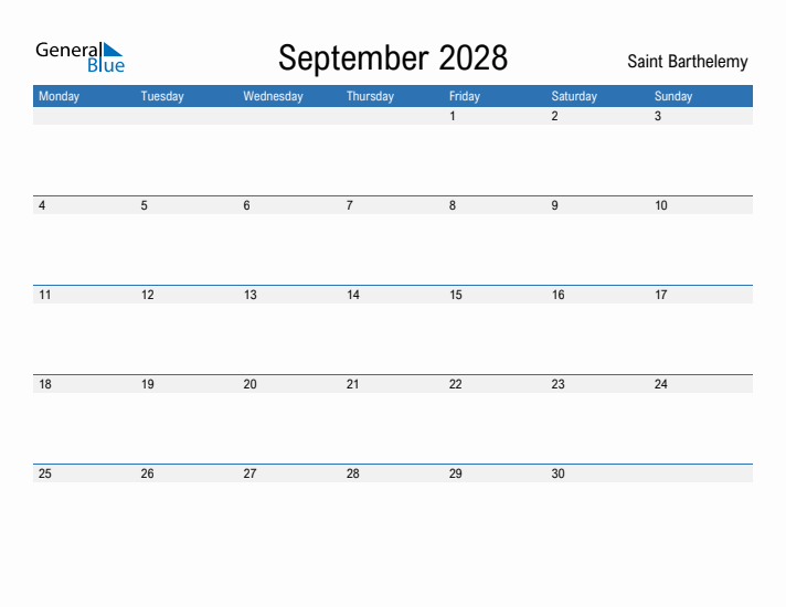 Fillable September 2028 Calendar