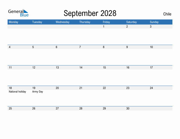 Fillable September 2028 Calendar