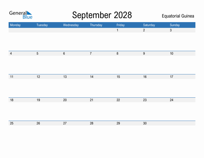 Fillable September 2028 Calendar