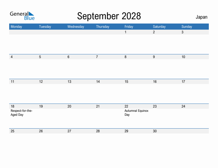 Fillable September 2028 Calendar