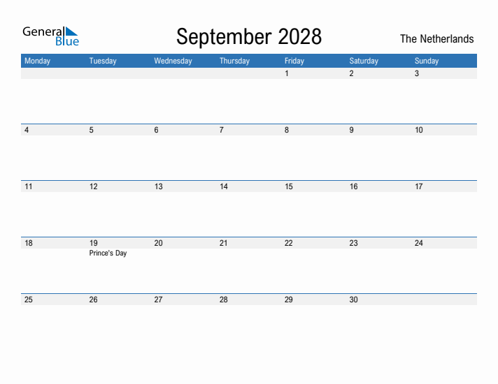 Fillable September 2028 Calendar