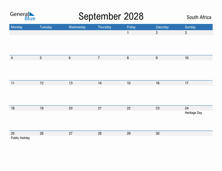 Fillable September 2028 Calendar