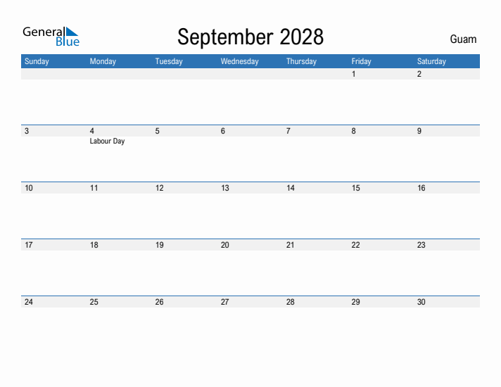 Fillable September 2028 Calendar