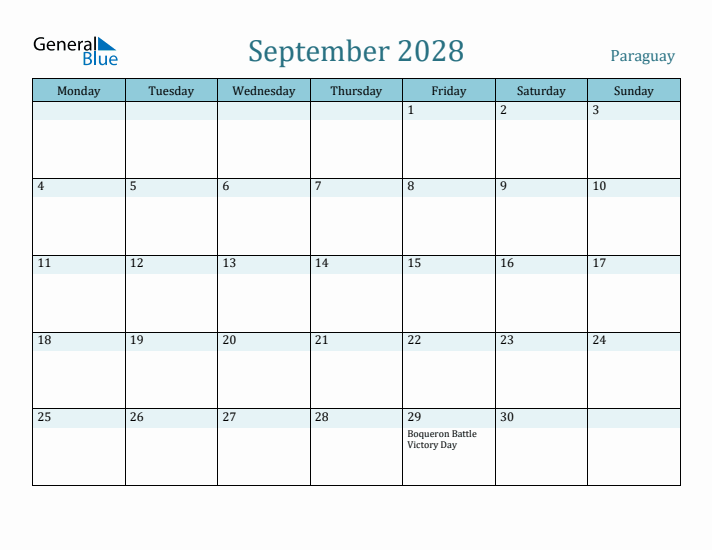 September 2028 Calendar with Holidays