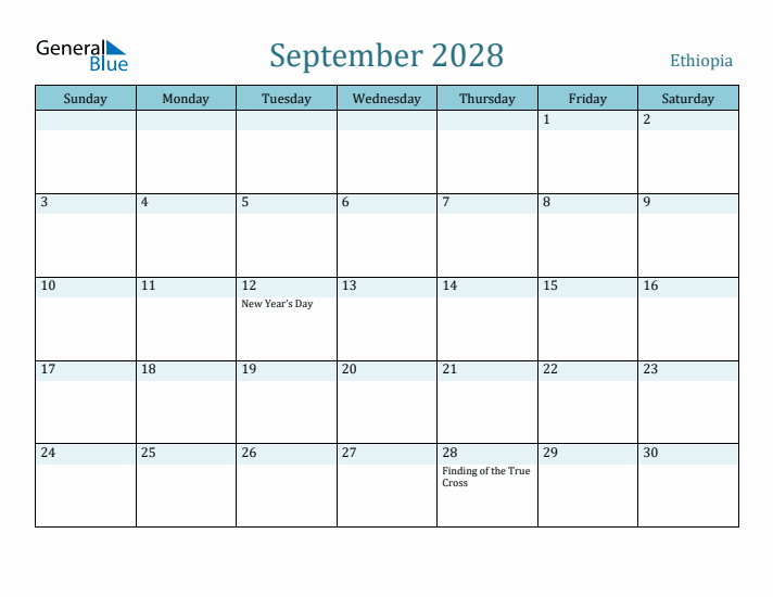 September 2028 Calendar with Holidays