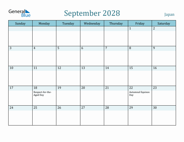 September 2028 Calendar with Holidays