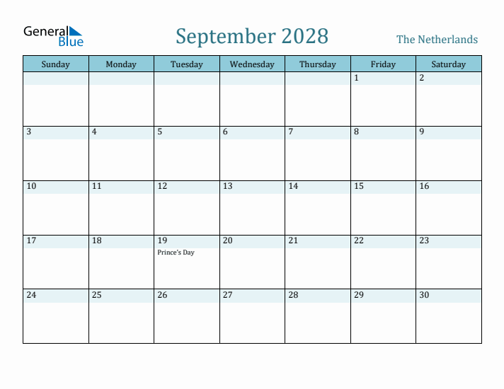 September 2028 Calendar with Holidays