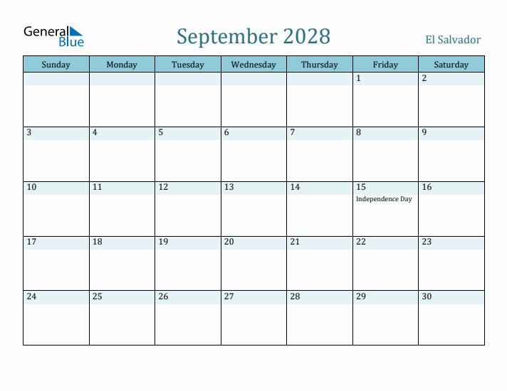 September 2028 Calendar with Holidays