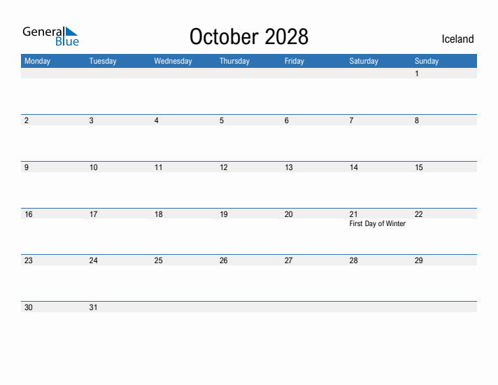 Fillable October 2028 Calendar