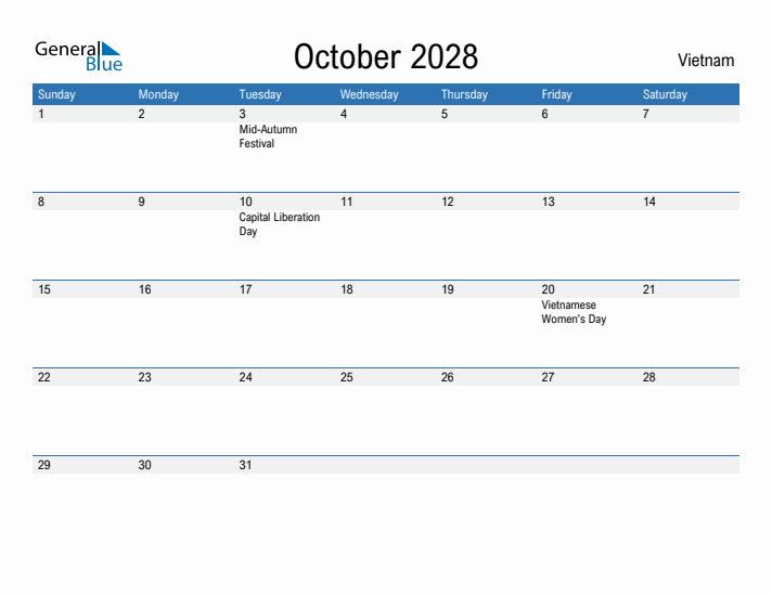 Fillable October 2028 Calendar