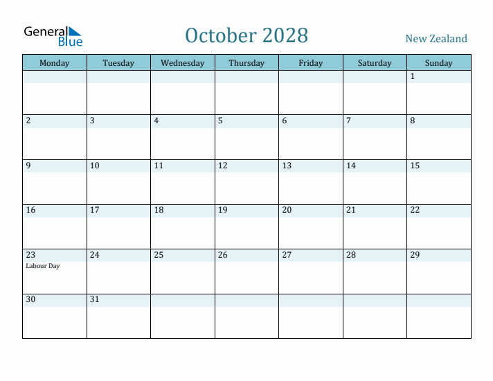 October 2028 Calendar with Holidays