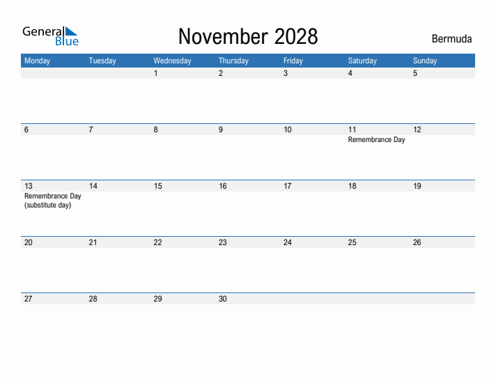 Fillable November 2028 Calendar