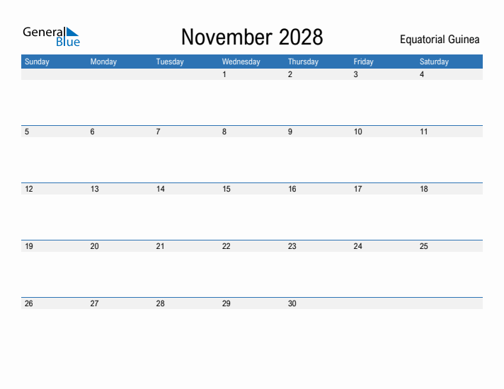 Fillable November 2028 Calendar