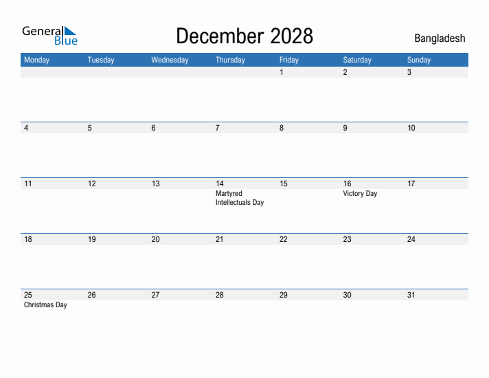 Fillable December 2028 Calendar