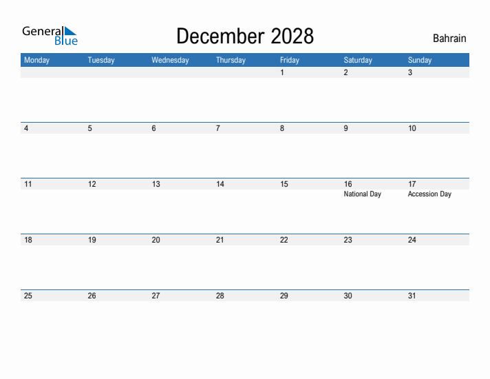 Fillable December 2028 Calendar