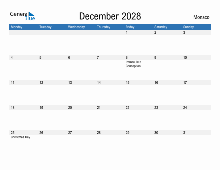 Fillable December 2028 Calendar