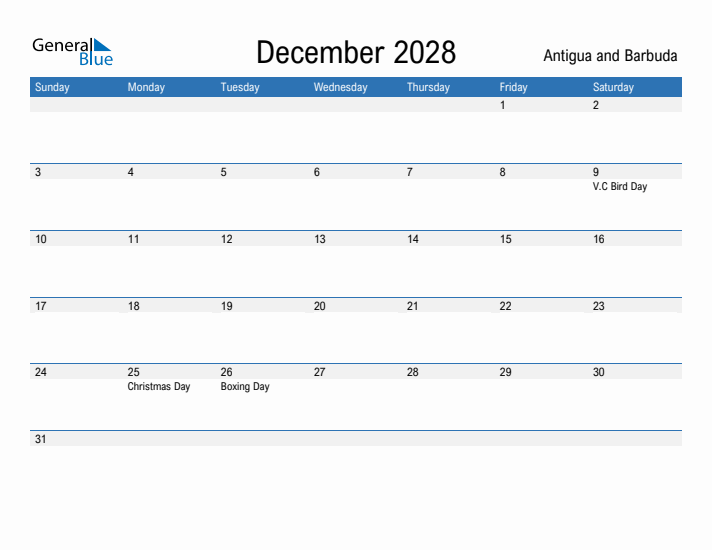 Fillable December 2028 Calendar