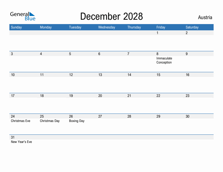 Fillable December 2028 Calendar