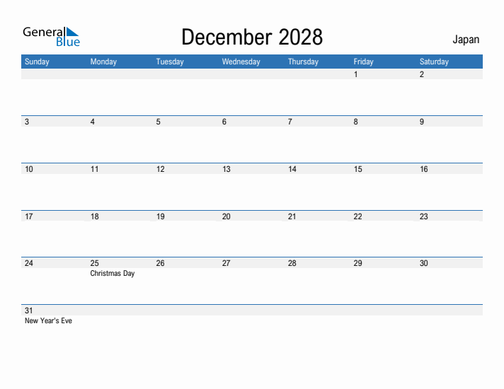 Fillable December 2028 Calendar