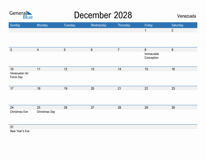 Fillable December 2028 Calendar