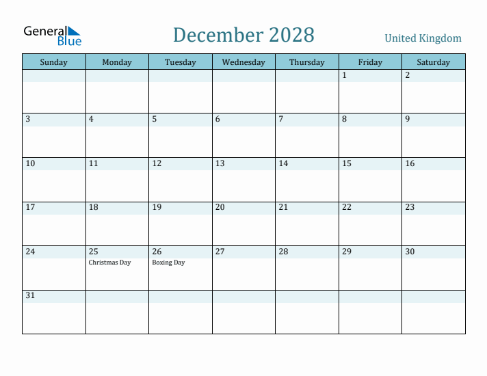 December 2028 Calendar with Holidays