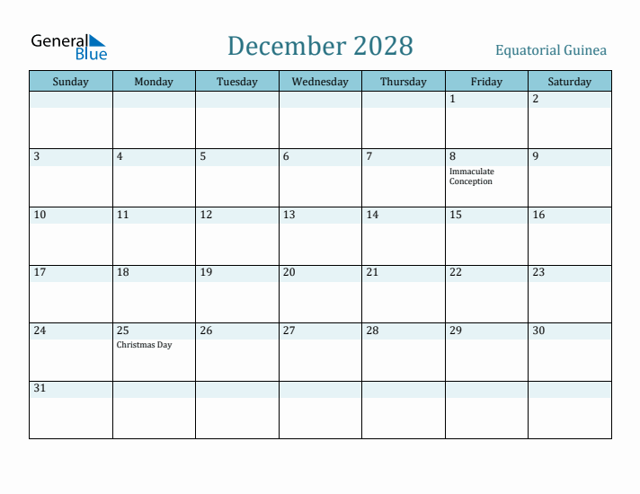 December 2028 Calendar with Holidays