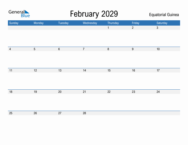 Fillable February 2029 Calendar