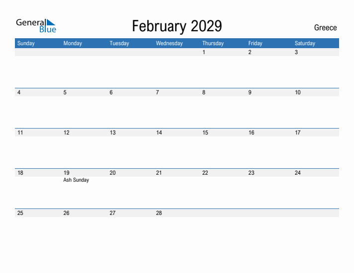 Fillable February 2029 Calendar