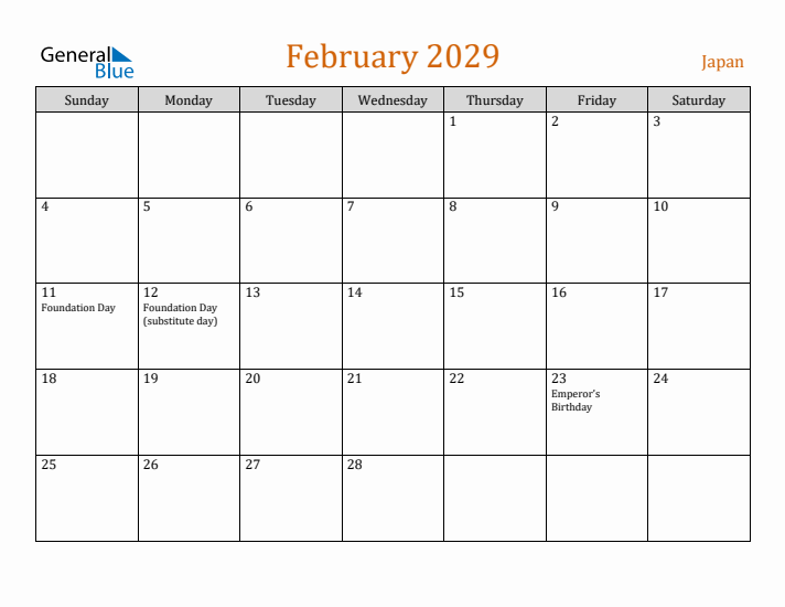 February 2029 Holiday Calendar with Sunday Start