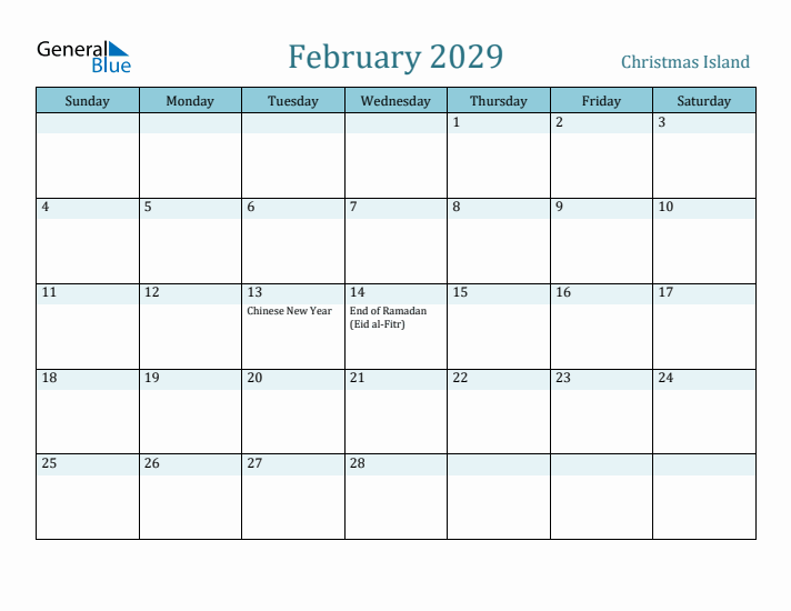 February 2029 Calendar with Holidays