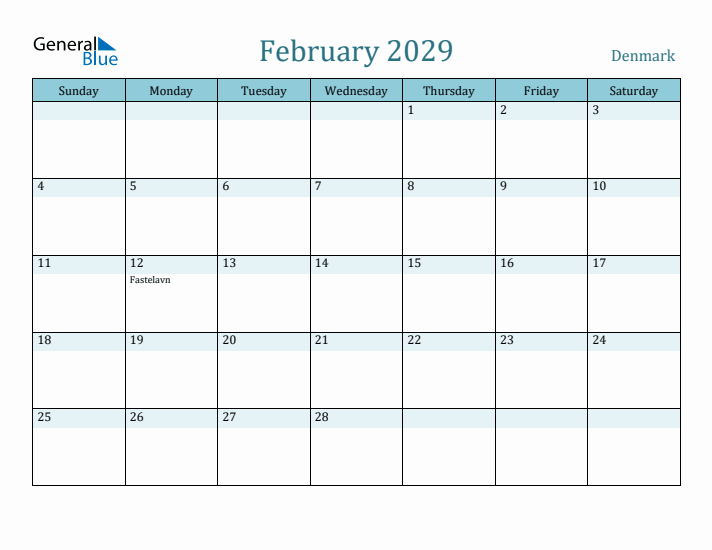 February 2029 Calendar with Holidays